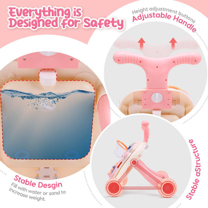 CUTE STONE Baby Walker for Girls, 2 in 1 Sit to Stand Learning Walker and Activity Center, Learning to Walk, Early Push Walking Toys for Toddler Infant