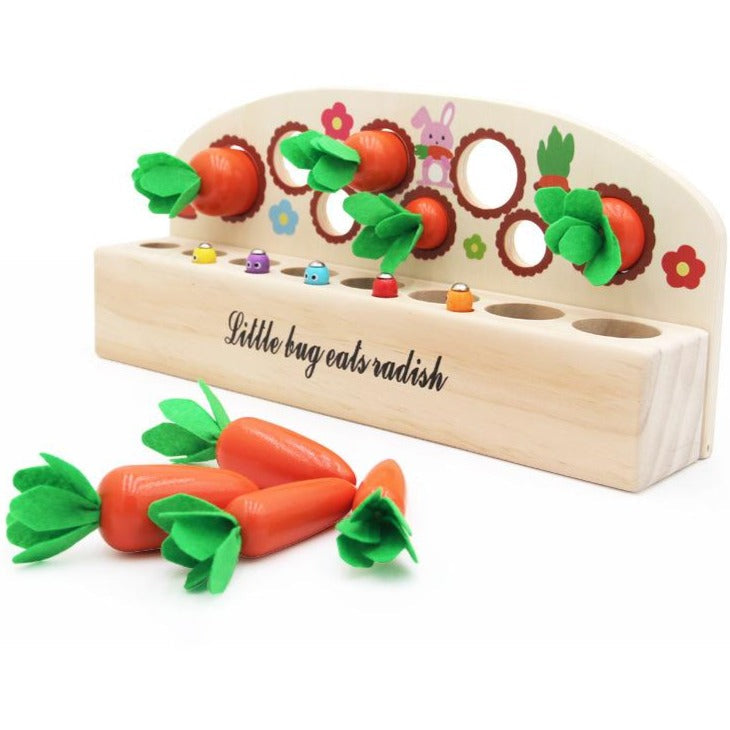 Wooden Carrots & Magnetic Fishing Game - Fine motor skills toys