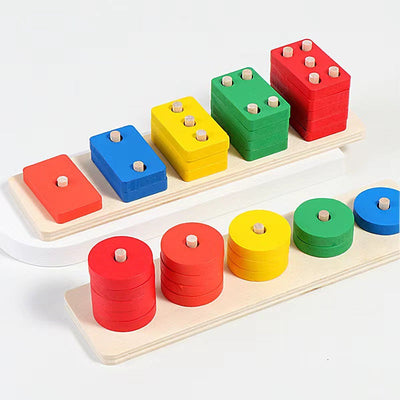 9 Sections Wooden Teaching Aid - Best Mathematical Teaching Toys