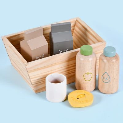 Juguetes de simulación de desayuno de madera - Juguetes de madera de juego abierto