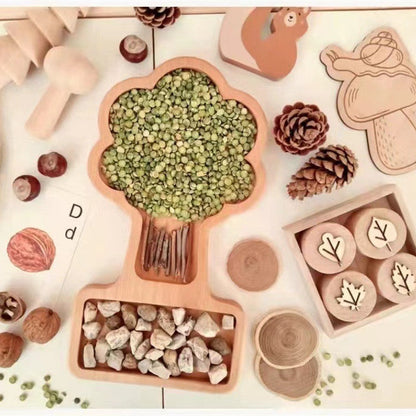 Wooden Tree Sensory Play Tray-Open Ended Play
