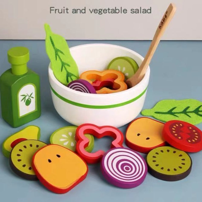 Wooden Fruit and Vegetable Salad Game - Open Ended Toys