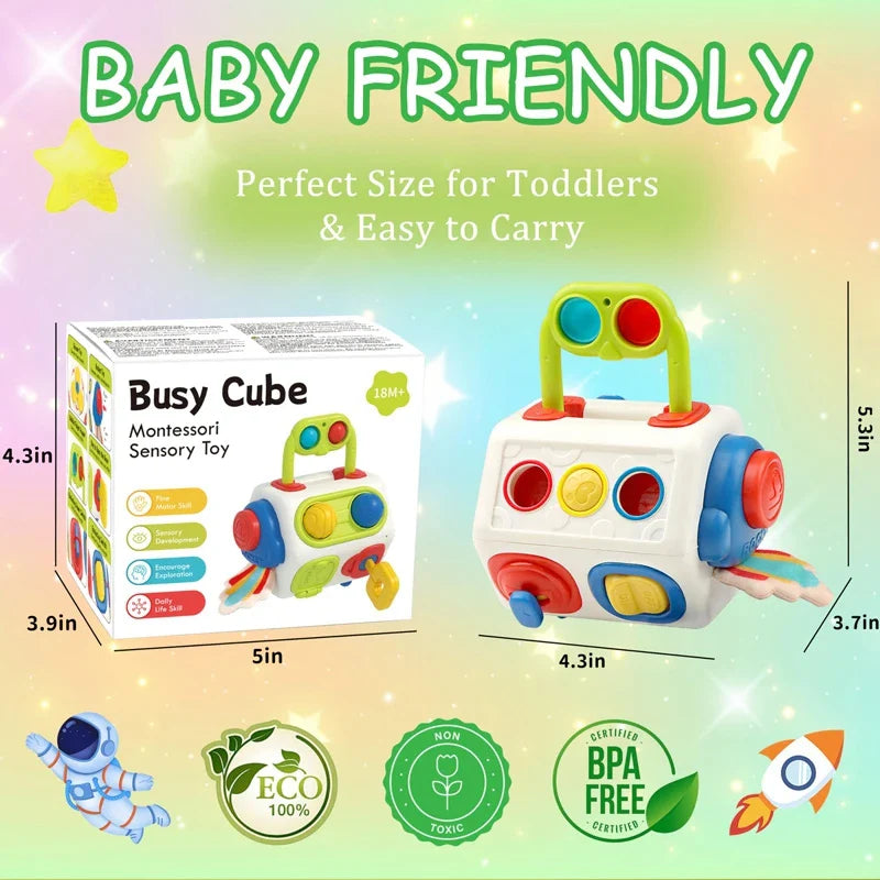 Fidtoy Cubo de actividades 10 en 1 Montessori Juguete sensorial