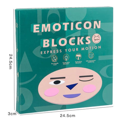 Wooden Emoji Game - Emoticon Blocks Speech therapy toys