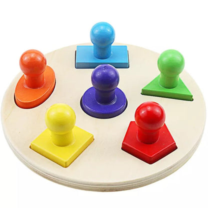 Wooden Geometric Shape Puzzle- Fine motor skills toys