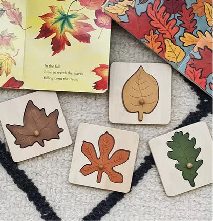Wooden Leaf Puzzle- Fine motor skills toys