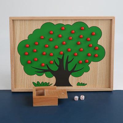 Jeu de comptage Montessori en bois en forme de pomme - Jouets éducatifs mathématiques