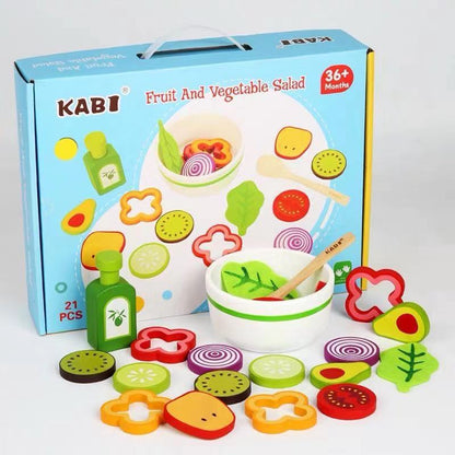 Wooden Fruit and Vegetable Salad Game - Open Ended Toys