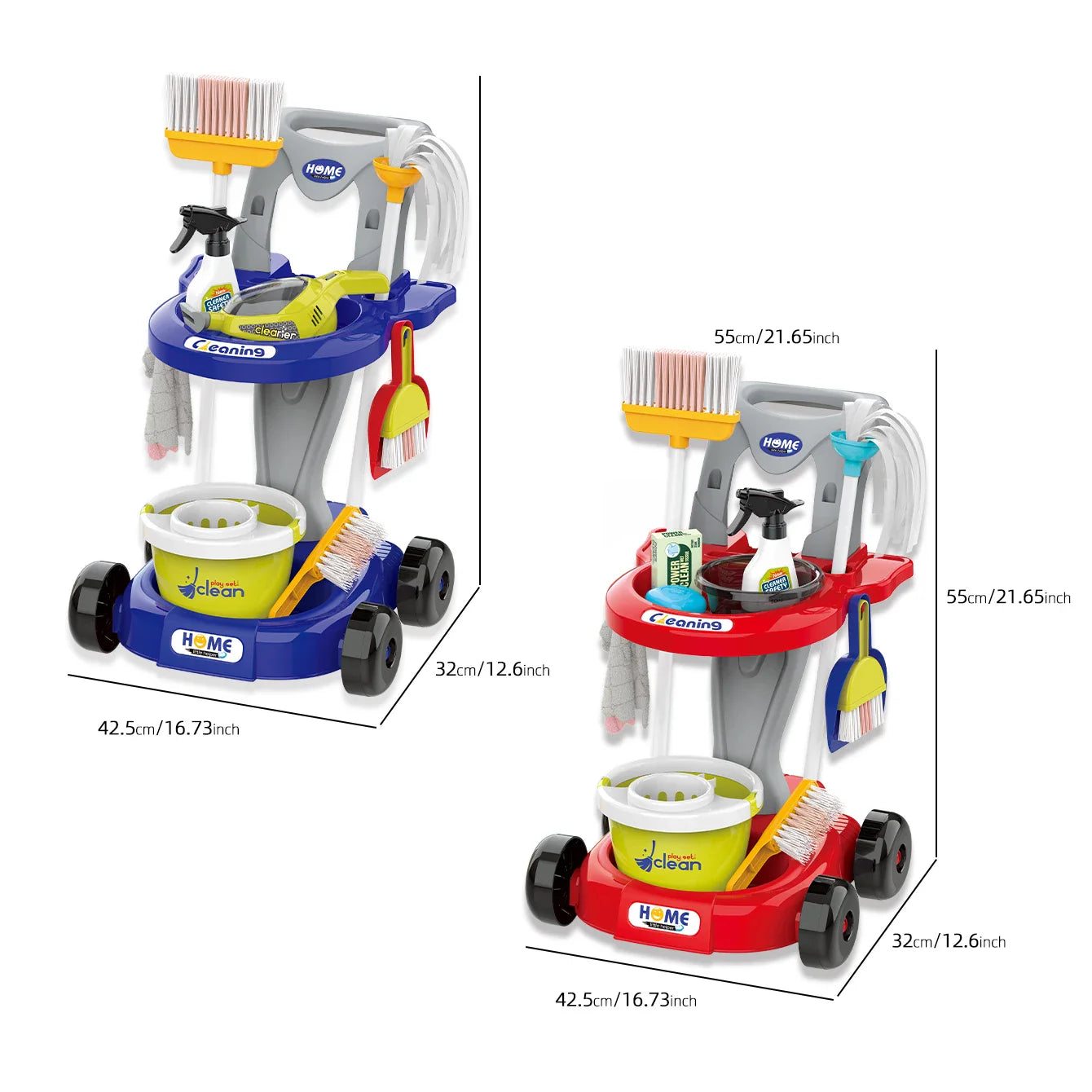 CleanPlay – Educativo y Divertido – Carrito de limpieza de juguetes