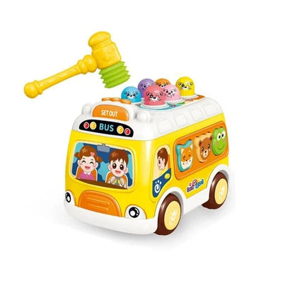 Multi functional Shapes Sorter Musical Whack A Mole Bus - 922