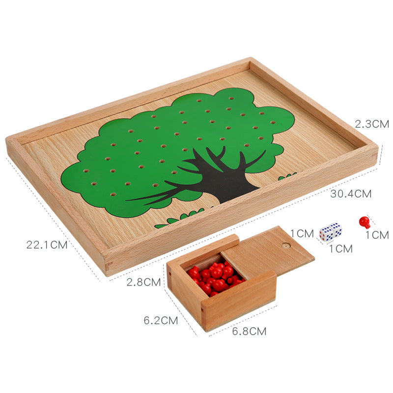 Jeu de comptage Montessori en bois en forme de pomme - Jouets éducatifs mathématiques