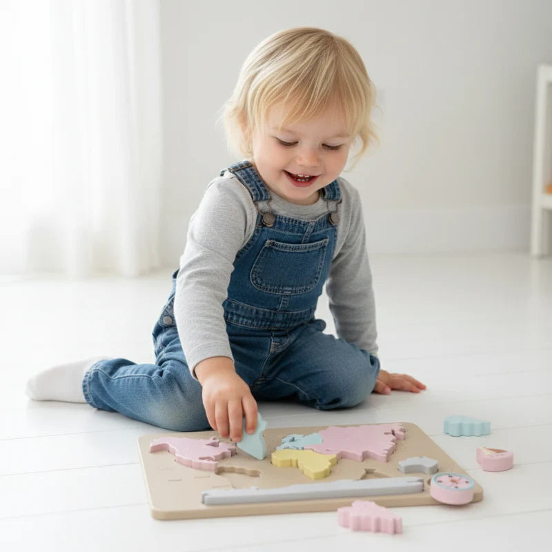 GeoKids – Montessori & Éducatif – Puzzle en Silicone Carte du Monde