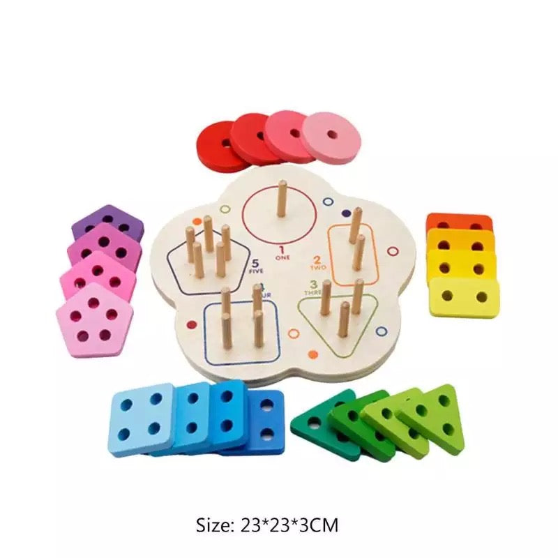Wooden number shape and fraction -Mathematics toys