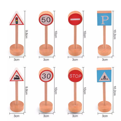 Wooden Traffic Safety Signs - Open ended wooden toys