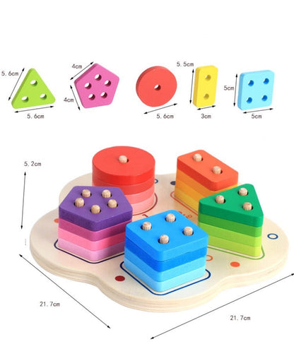Wooden number shape and fraction -Mathematics toys