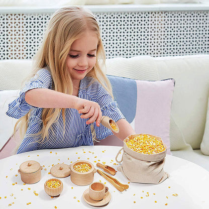 Wooden Tea and Utensil Set - Fine motor skills toys