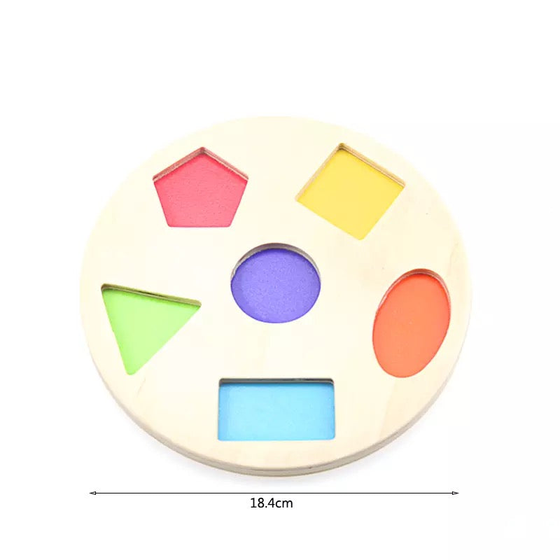 Wooden Geometric Shape Puzzle- Fine motor skills toys