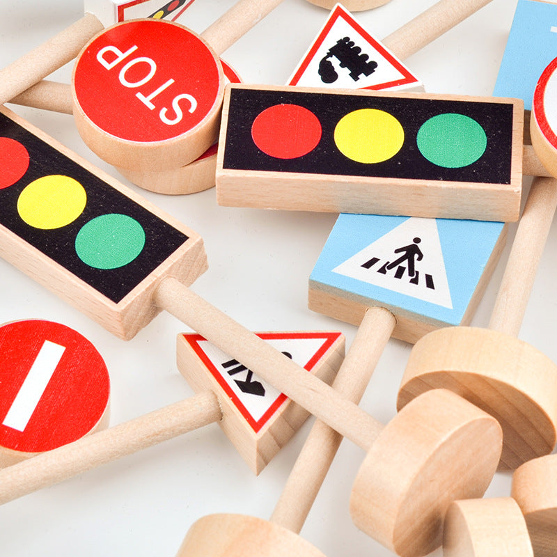 Wooden Traffic Safety Signs - Open ended wooden toys