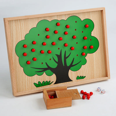 Jeu de comptage Montessori en bois en forme de pomme - Jouets éducatifs mathématiques