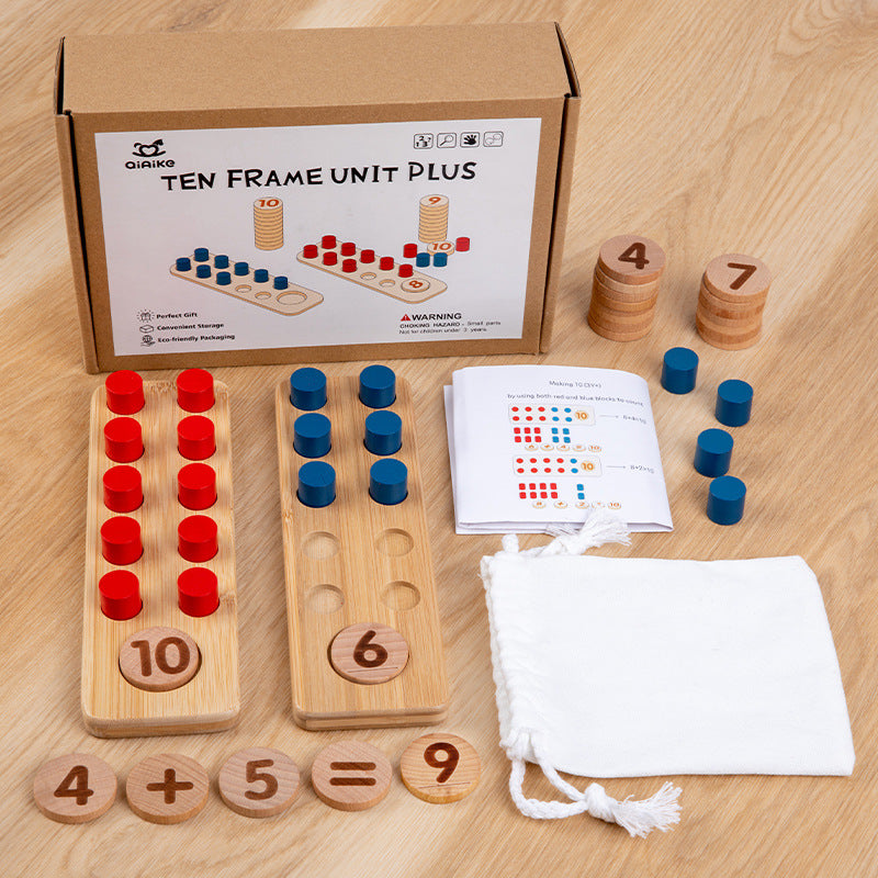 Wooden Ten Frame Unit Plus - Best Wooden Mathematical Toys