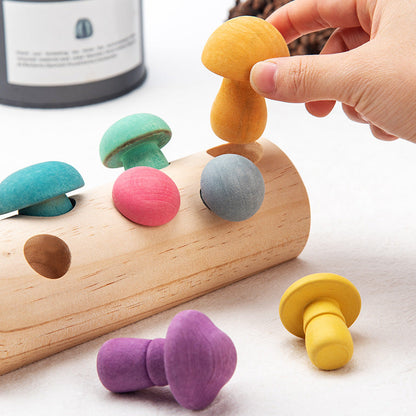 Wooden Mushroom Game- Fine motor skills toys