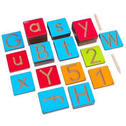Wooden Colourful Tracing Boards - Best Alphabet and Number Learning Toys