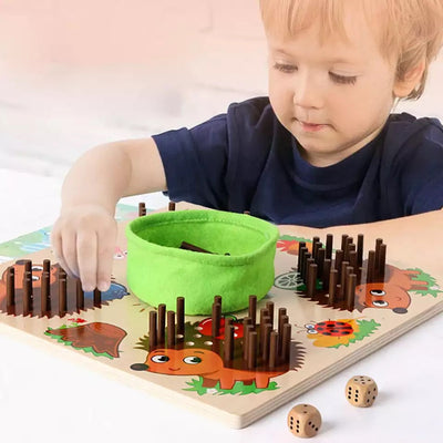 Juego de erizos de madera - Juguetes de motricidad fina