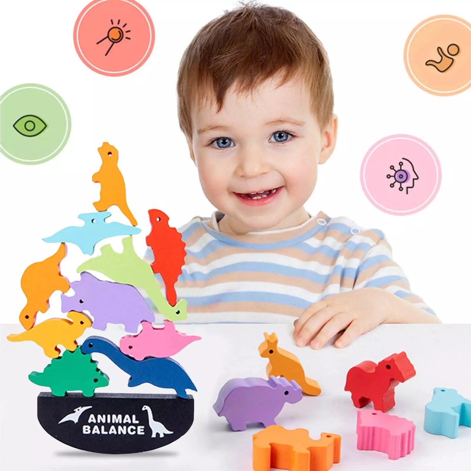 Wooden Dinosaur Balance- Fine motor skills toys