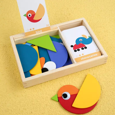 Rompecabezas creativo de aprendizaje paso a paso de madera - Juguetes educativos de matemáticas
