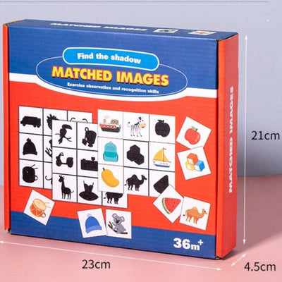 Wooden Find the Shadow Matched Images Game - Mathematics toys
