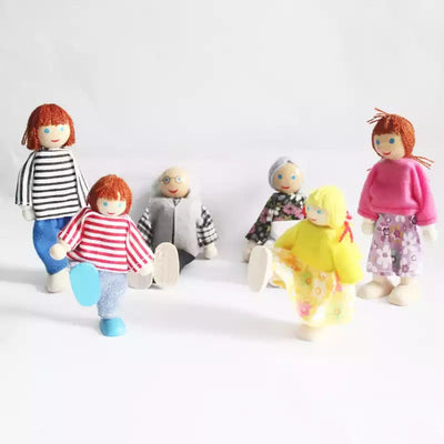 Wooden Role-Play Doll Family-  Open ended wooden toys