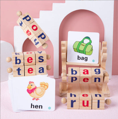 Wooden Word Cognitive Pairing - Best Open Ended Learning Toy