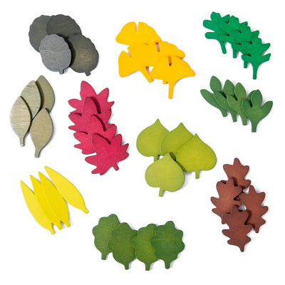 Hojas de bosque 40 piezas-Juguetes de madera de composición abierta