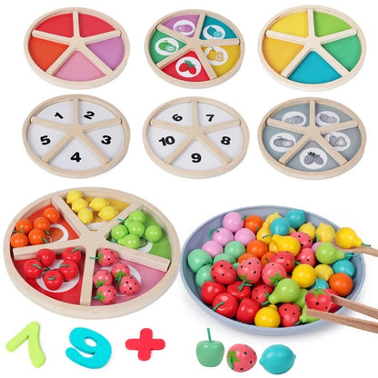 Wooden Fruit Sorting Math Game- Mathematics toys