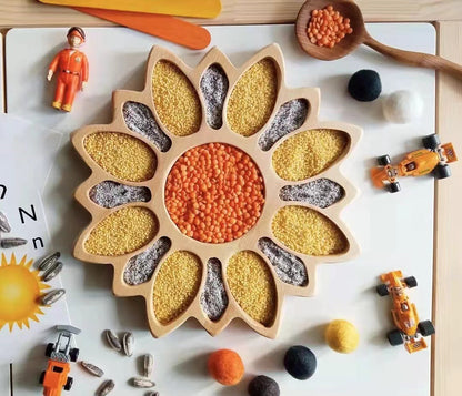 Wooden Sunflower Sensory Play Tray-Open Ended Play