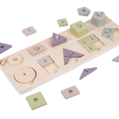 Wooden Shape Counting and Fraction Board- Mathematics toys