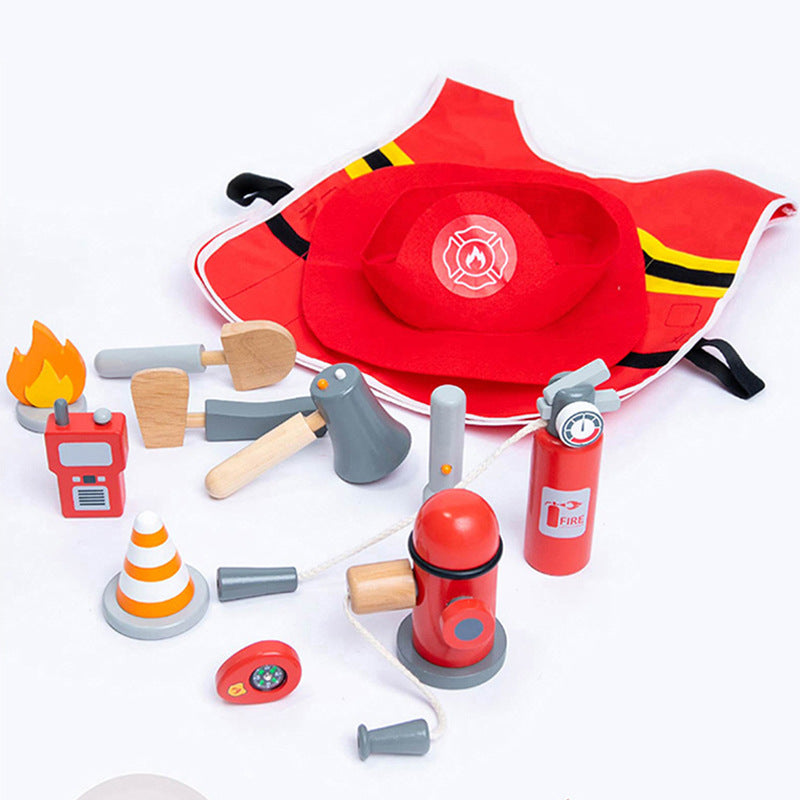 Wooden Fire Fight Play Set - Open Ended Play Toys