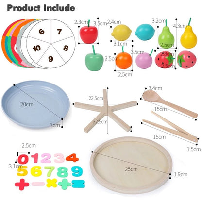 Wooden Fruit Sorting Math Game- Mathematics toys