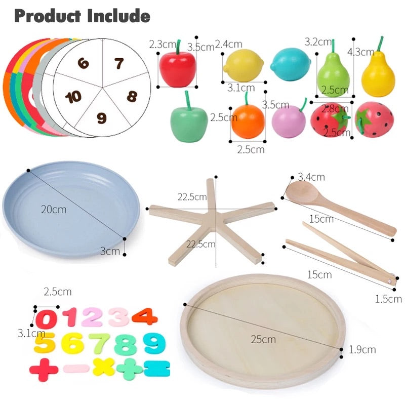 Wooden Fruit Sorting Math Game- Mathematics toys