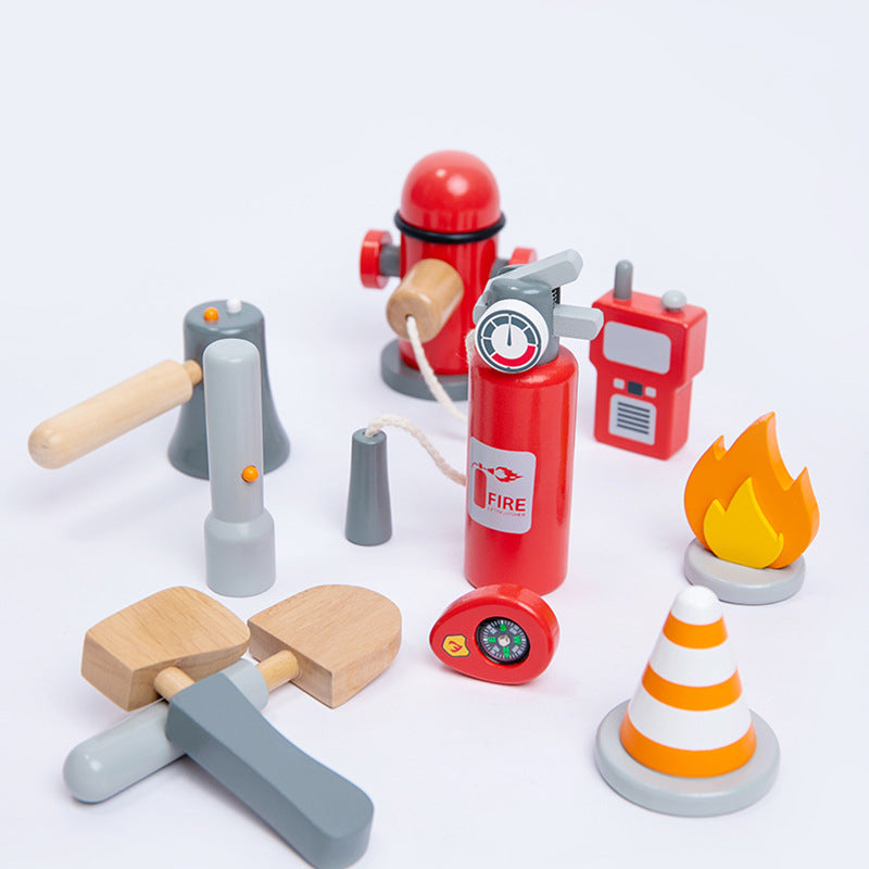 Wooden Fire Fight Play Set - Open Ended Play Toys