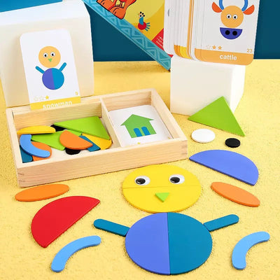 Rompecabezas creativo de aprendizaje paso a paso de madera - Juguetes educativos de matemáticas