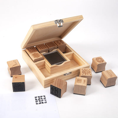 Jeu de tampons en bois - Jouets de motricité fine