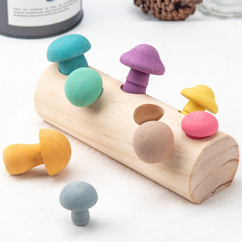 Wooden Mushroom Game- Fine motor skills toys