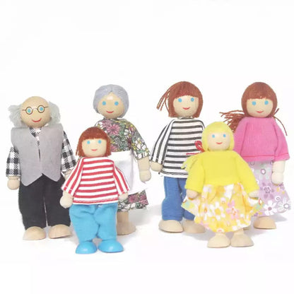Wooden Role-Play Doll Family-  Open ended wooden toys
