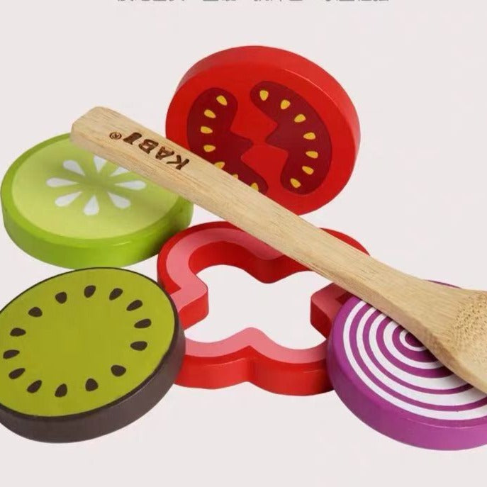 Wooden Fruit and Vegetable Salad Game - Open Ended Toys
