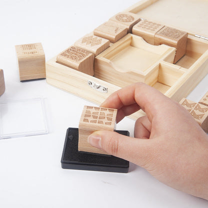 Wooden Stamp Set- Fine motor skills toys