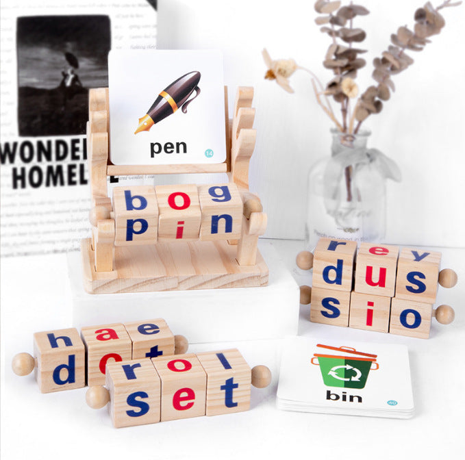 Wooden Word Cognitive Pairing - Best Open Ended Learning Toy