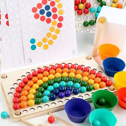Wooden Rainbow Bead Board - Open Ended Toys