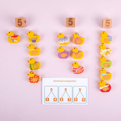 Wooden Duck Counting Game - Mathematics Educational Toys