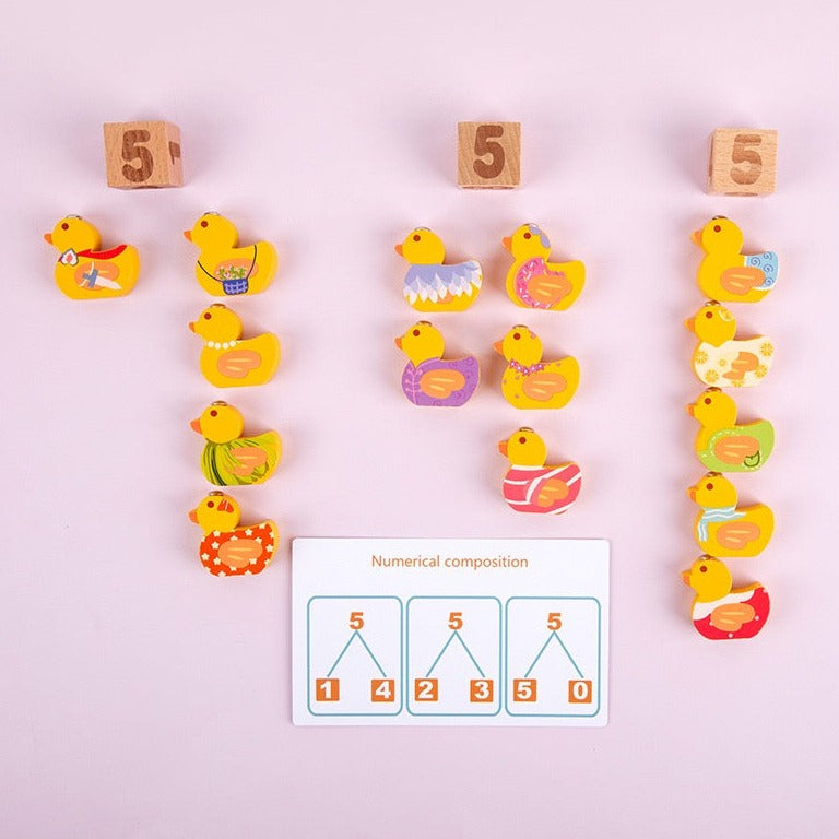 Wooden Duck Counting Game - Mathematics Educational Toys
